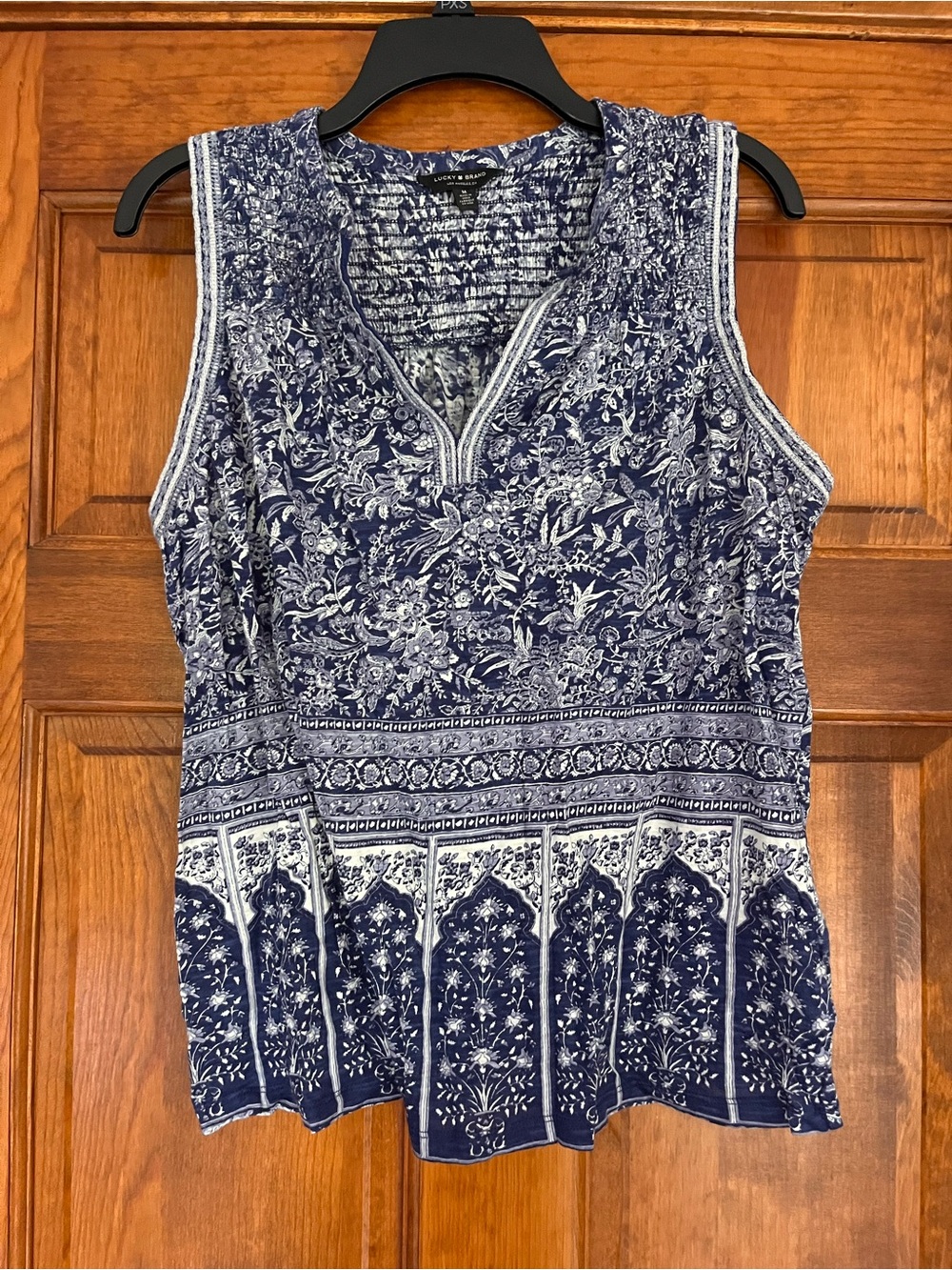 Lucky Brand Navy and White Floral Tank